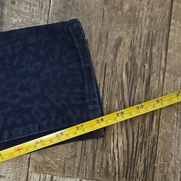 Gap 1969 Always Skinny Mid-Rise Straight Blue Black Cheetah Print Denim Jeans 28 - Picture 15 of 16